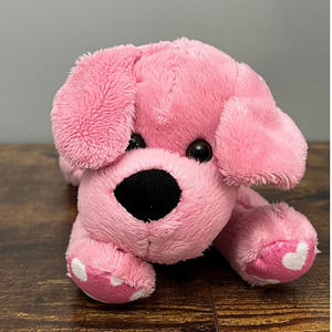 Animal Adventure Pink Puppy with White Heart Paws Plush‎